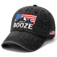 Funny Red White And Booze Washed Cotton Baseball Cap 4th Of July Beer American Flag
