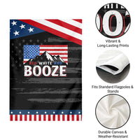 Funny Red White And Booze Garden Flag 4th Of July Beer American Flag