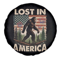 Funny 4th Of July Bigfoot Lost In America Spare Tire Cover Patriotic Sasquatch US Flag Fireworks - Wonder Print Shop
