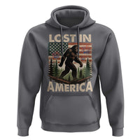 Funny 4th Of July Bigfoot Lost In America Hoodie Patriotic Sasquatch US Flag Fireworks - Wonder Print Shop