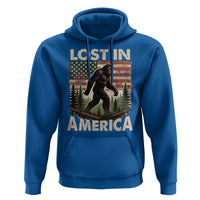 Funny 4th Of July Bigfoot Lost In America Hoodie Patriotic Sasquatch US Flag Fireworks - Wonder Print Shop