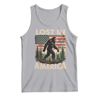 Funny 4th Of July Bigfoot Lost In America Tank Top Patriotic Sasquatch US Flag Fireworks - Wonder Print Shop