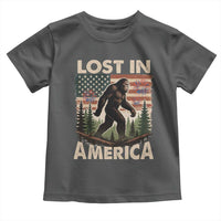 Funny 4th Of July Bigfoot Lost In America Toddler T Shirt Patriotic Sasquatch US Flag Fireworks - Wonder Print Shop
