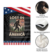 Funny 4th Of July Bigfoot Lost In America Garden Flag Patriotic Sasquatch US Flag Fireworks