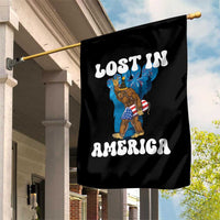 Funny 4th Of July Bigfoot Lost In America Garden Flag Patriotic Sasquatch Rocket Footprint Fireworks - Wonder Print Shop