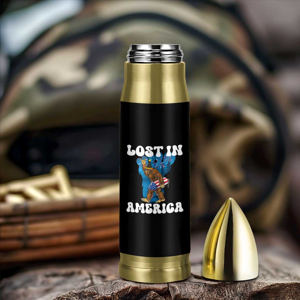 Funny 4th Of July Bigfoot Lost In America Bullet Tumbler Patriotic Sasquatch Rocket Footprint Fireworks - Wonder Print Shop