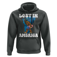 Funny 4th Of July Bigfoot Lost In America Hoodie Patriotic Sasquatch Rocket Footprint Fireworks - Wonder Print Shop