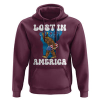 Funny 4th Of July Bigfoot Lost In America Hoodie Patriotic Sasquatch Rocket Footprint Fireworks - Wonder Print Shop