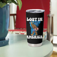 Funny 4th Of July Bigfoot Lost In America Tumbler Cup Patriotic Sasquatch Rocket Footprint Fireworks - Wonder Print Shop