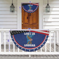 Funny 4th Of July Bigfoot Lost In America Patriotic Fan Flag Sasquatch Rocket Footprint Fireworks