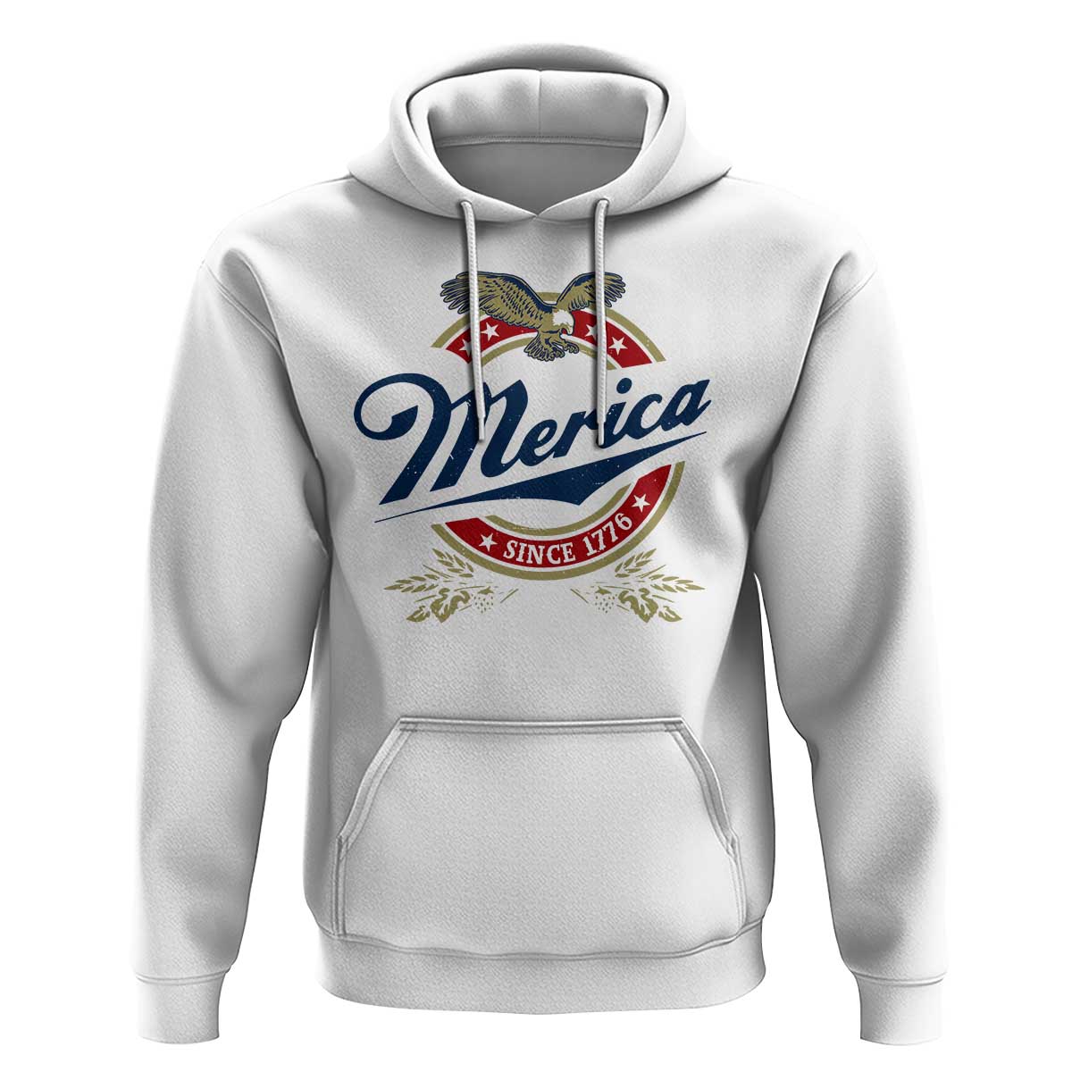 Funny Merica Since 1776 Hoodie 4th of July Beer Lover Eagle - Wonder Print Shop