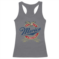 Funny Merica Since 1776 Racerback Tank Top 4th of July Beer Lover Eagle - Wonder Print Shop