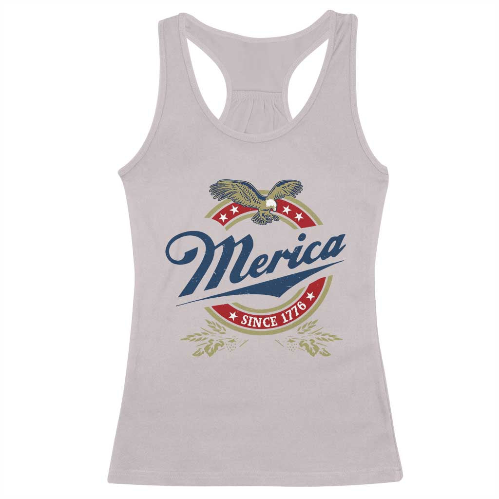 Funny Merica Since 1776 Racerback Tank Top 4th of July Beer Lover Eagle - Wonder Print Shop
