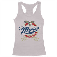Funny Merica Since 1776 Racerback Tank Top 4th of July Beer Lover Eagle - Wonder Print Shop
