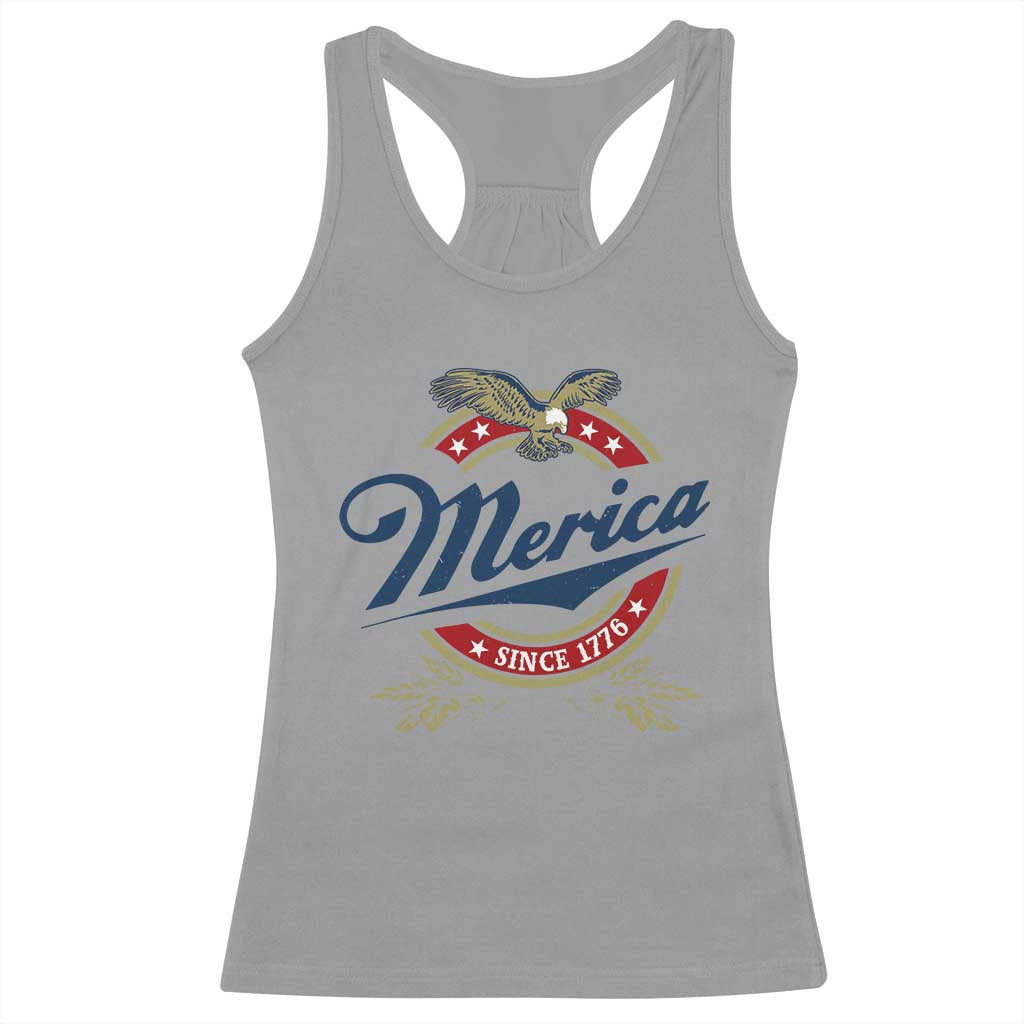 Funny Merica Since 1776 Racerback Tank Top 4th of July Beer Lover Eagle - Wonder Print Shop