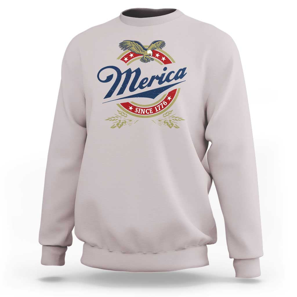 Funny Merica Since 1776 Sweatshirt 4th of July Beer Lover Eagle - Wonder Print Shop