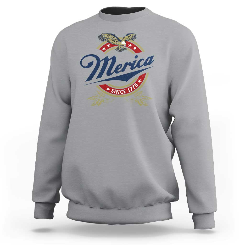 Funny Merica Since 1776 Sweatshirt 4th of July Beer Lover Eagle - Wonder Print Shop