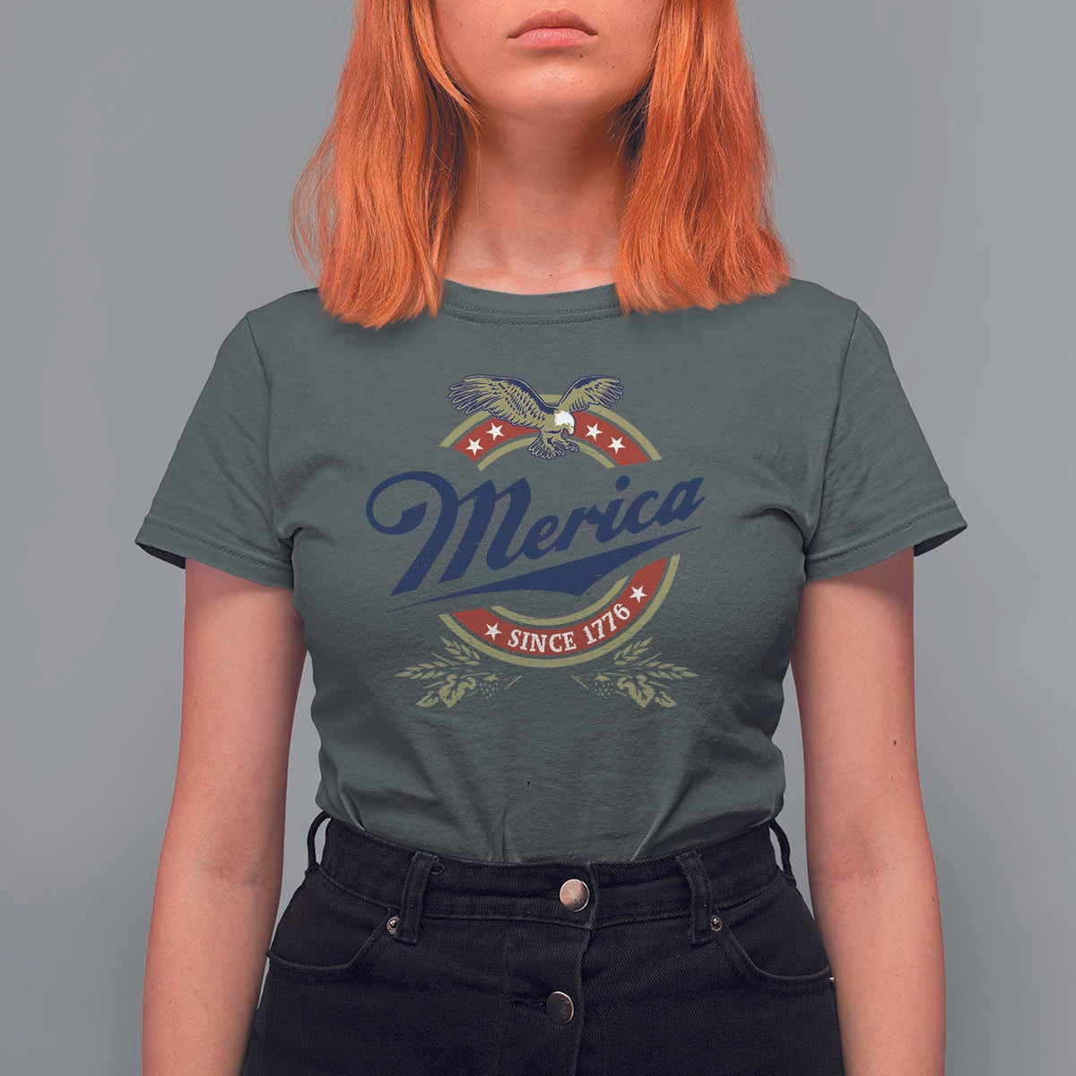 Funny Merica Since 1776 T Shirt For Women 4th of July Beer Lover Eagle - Wonder Print Shop