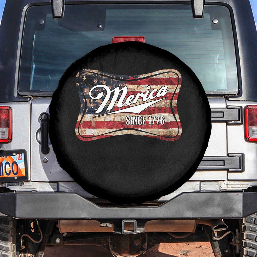 Funny Merica Since 1776 Spare Tire Cover 4th of July Beer Lover American Flag - Wonder Print Shop