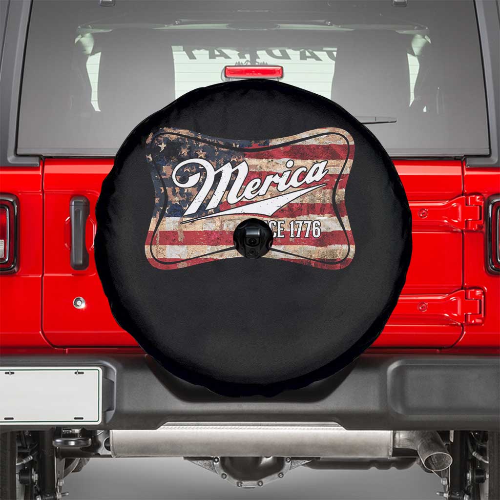 Funny Merica Since 1776 Spare Tire Cover 4th of July Beer Lover American Flag - Wonder Print Shop