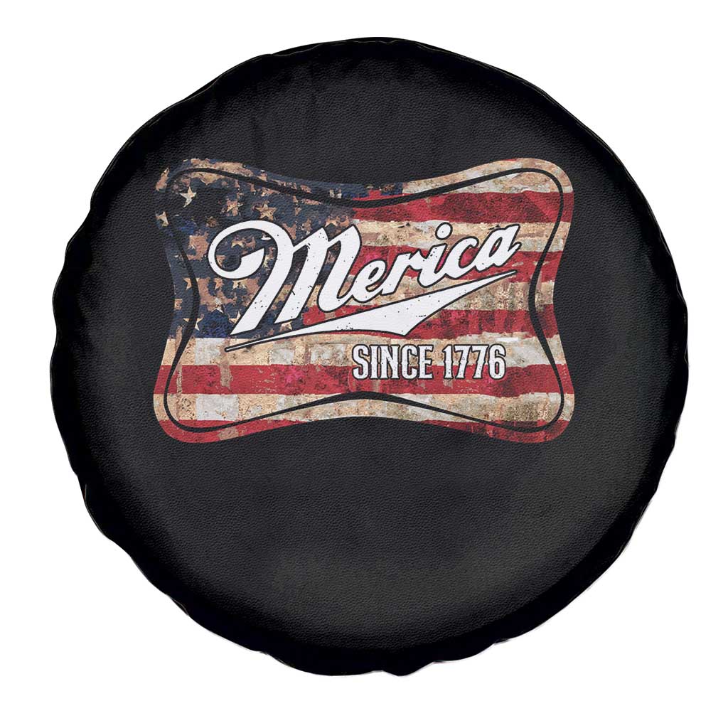 Funny Merica Since 1776 Spare Tire Cover 4th of July Beer Lover American Flag - Wonder Print Shop