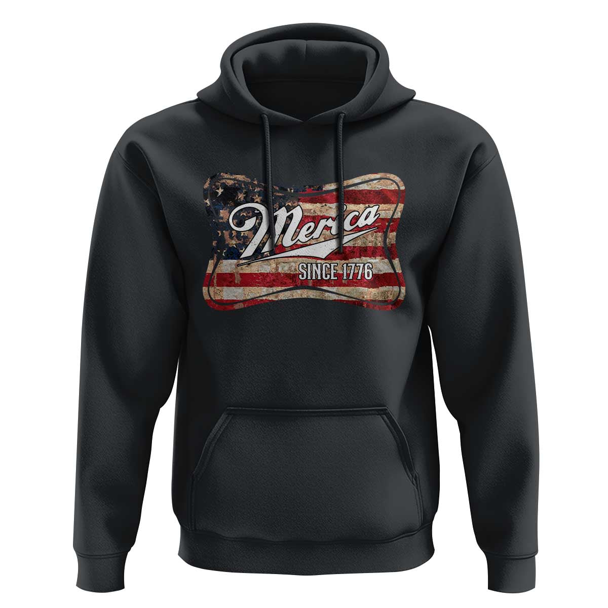 Funny Merica Since 1776 Hoodie 4th of July Beer Lover American Flag - Wonder Print Shop