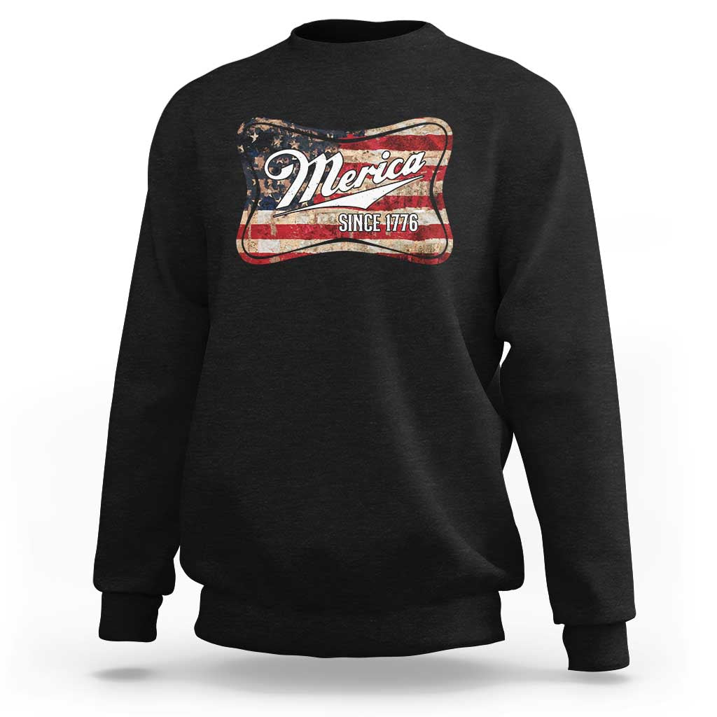 Funny Merica Since 1776 Sweatshirt 4th of July Beer Lover American Flag - Wonder Print Shop