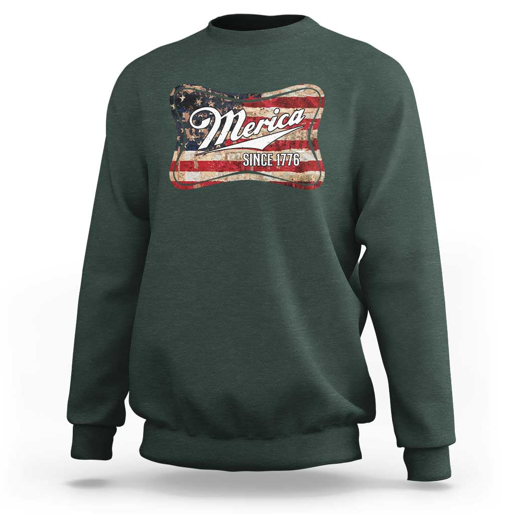 Funny Merica Since 1776 Sweatshirt 4th of July Beer Lover American Flag - Wonder Print Shop