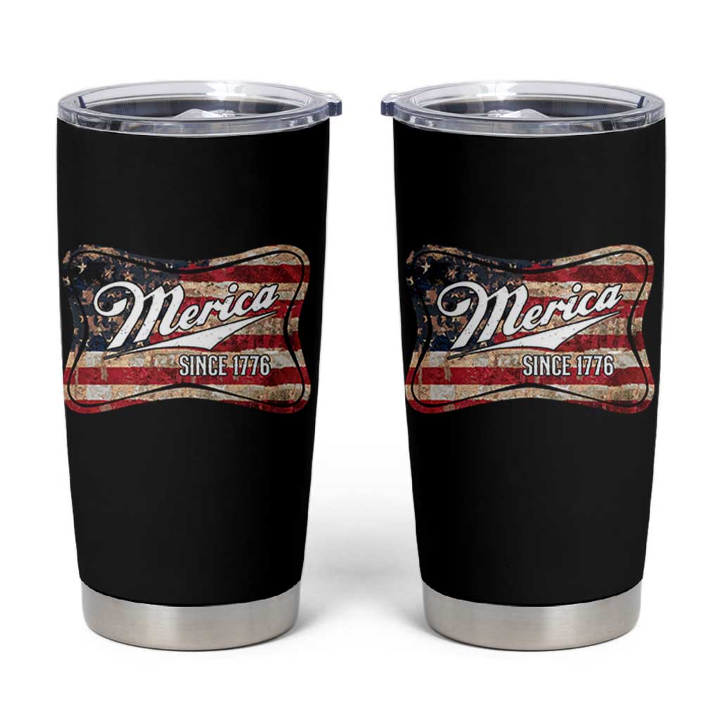 Funny Merica Since 1776 Tumbler Cup 4th of July Beer Lover American Flag - Wonder Print Shop