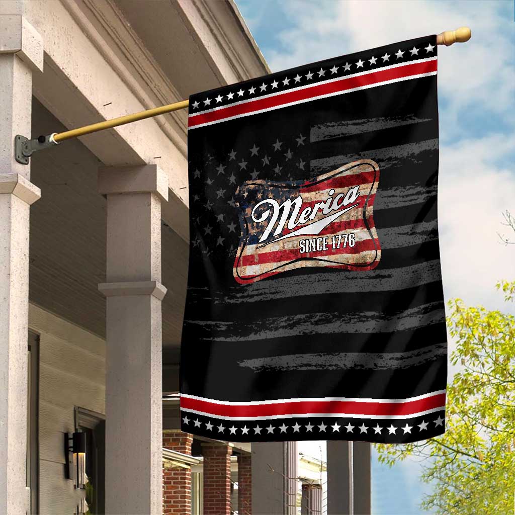 Funny Merica Since 1776 Garden Flag 4th of July Beer Lover American Flag