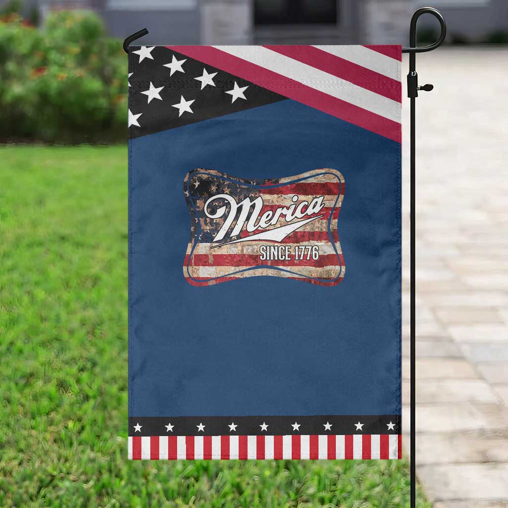 Funny Merica Since 1776 Garden Flag 4th of July Beer Lover American Flag