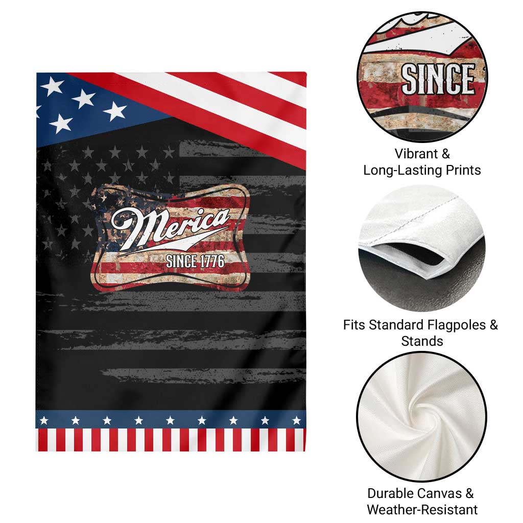 Funny Merica Since 1776 Garden Flag 4th of July Beer Lover American Flag