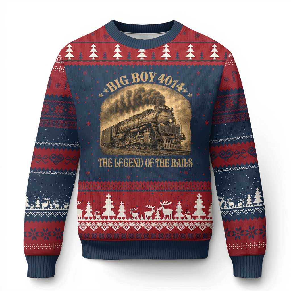 Steam Locomotive Legend of The Rails Train Ugly Christmas Sweater