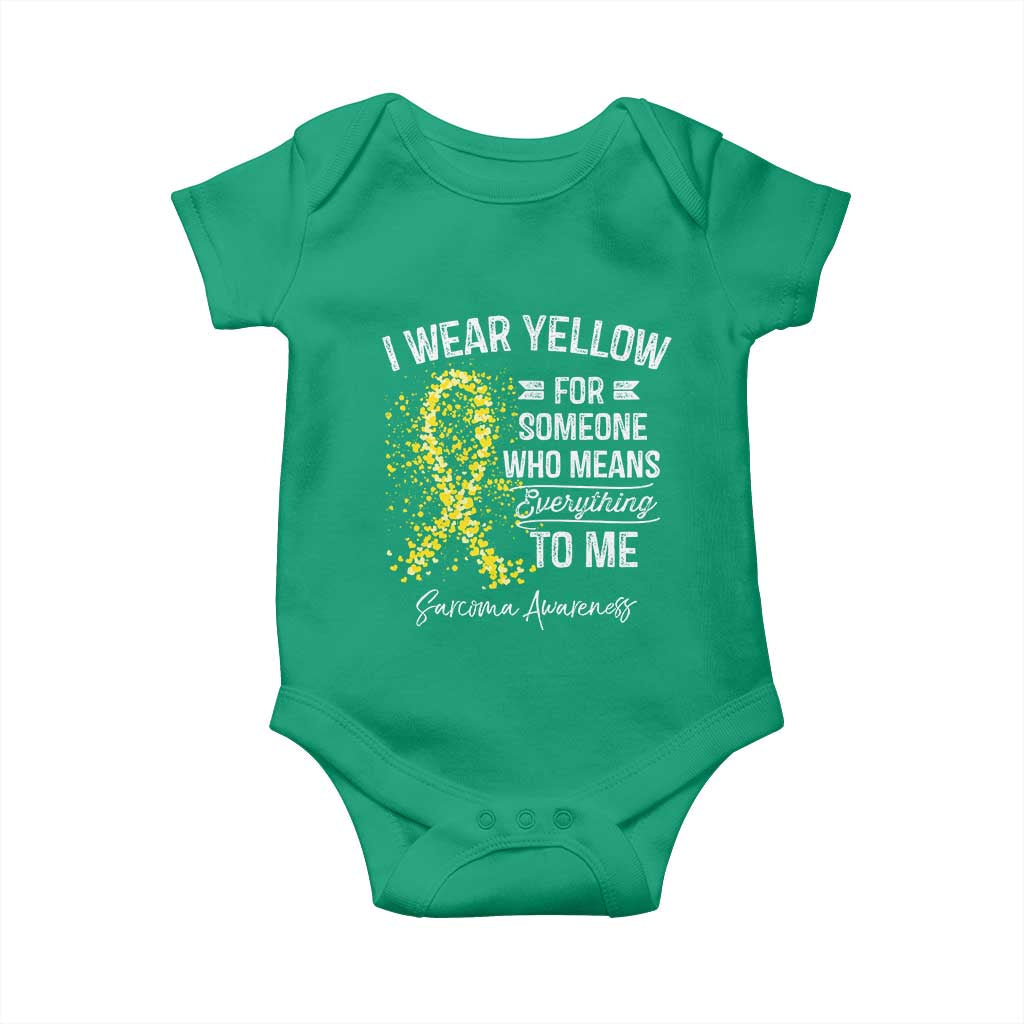 Sarcoma Awareness Baby Onesie I Wear Yellow For Someone Who Means Everything To Me