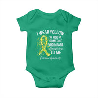 Sarcoma Awareness Baby Onesie I Wear Yellow For Someone Who Means Everything To Me