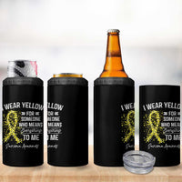 Sarcoma Awareness 4 in 1 Can Cooler Tumbler I Wear Yellow For Someone Who Means Everything To Me