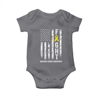 Fight Sarcoma Cancer Awareness Baby Onesie Yellow Ribbon Vintage American Flag