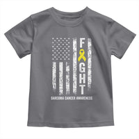 Fight Sarcoma Cancer Awareness Toddler T Shirt Yellow Ribbon Vintage American Flag