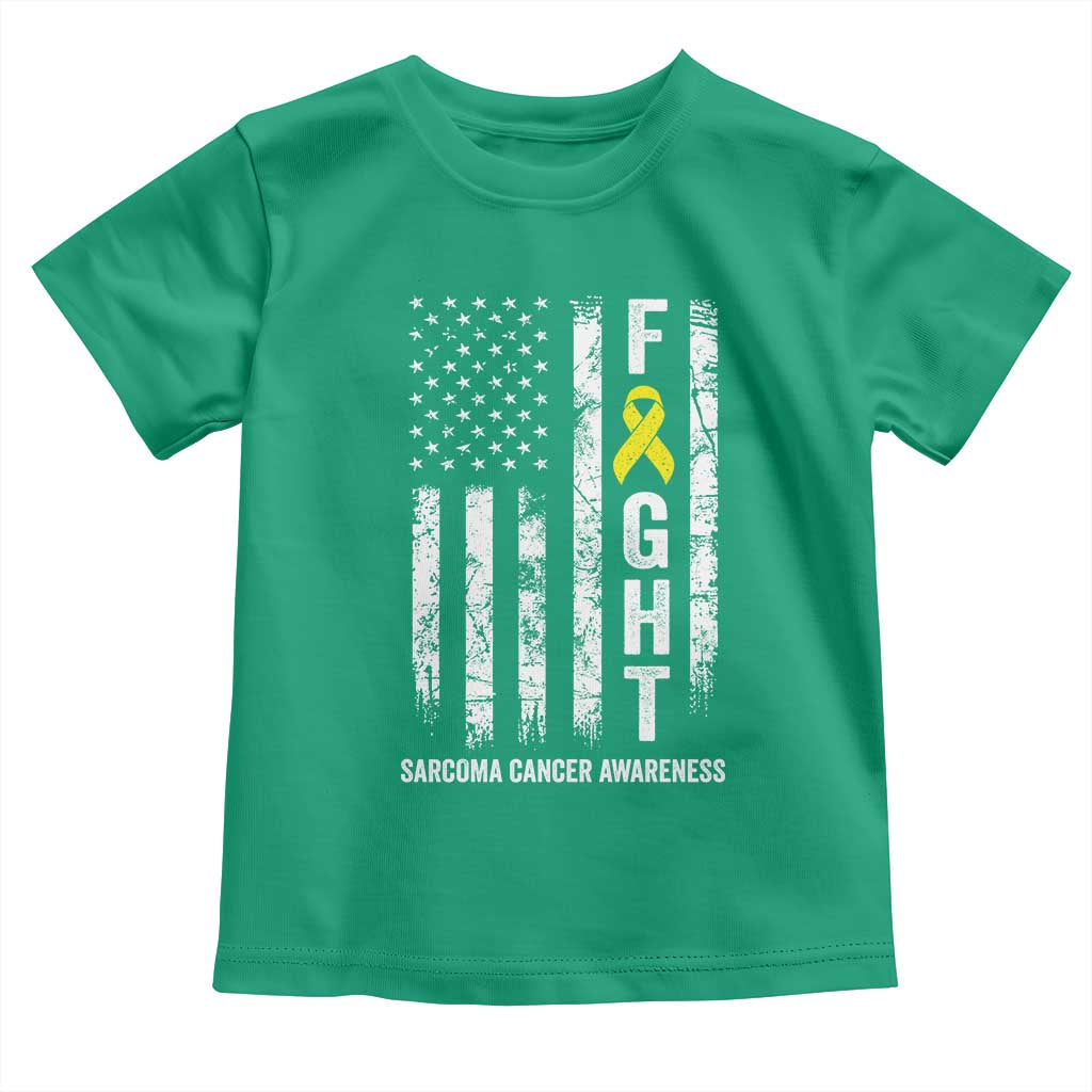 Fight Sarcoma Cancer Awareness Toddler T Shirt Yellow Ribbon Vintage American Flag
