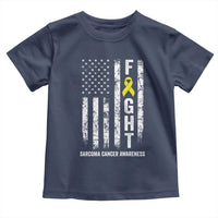 Fight Sarcoma Cancer Awareness Toddler T Shirt Yellow Ribbon Vintage American Flag