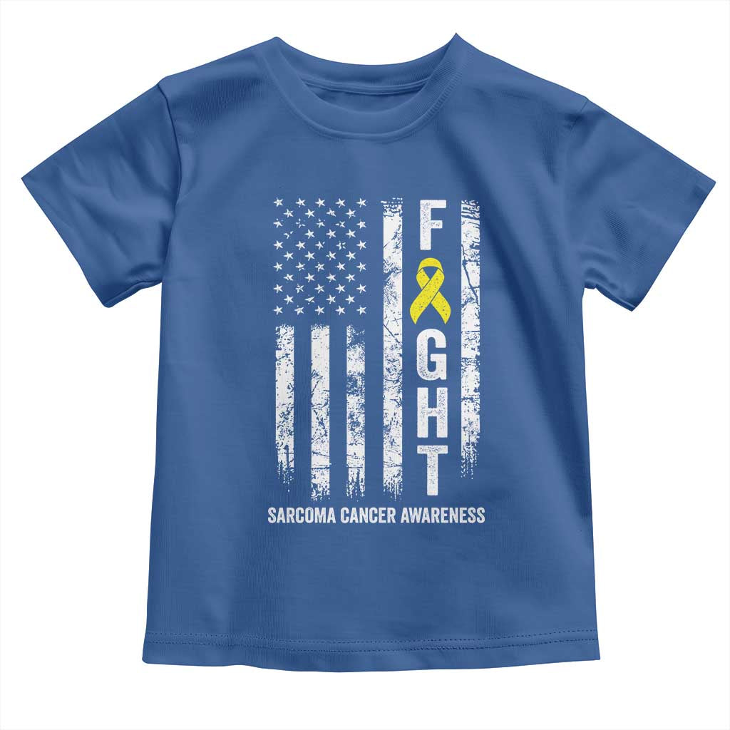 Fight Sarcoma Cancer Awareness Toddler T Shirt Yellow Ribbon Vintage American Flag