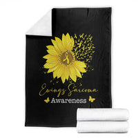 Ewings Sarcoma Awareness Throw Blanket Yellow Flower Petal Ribbons Sunflower