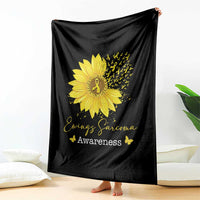 Ewings Sarcoma Awareness Throw Blanket Yellow Flower Petal Ribbons Sunflower