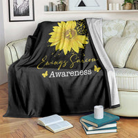 Ewings Sarcoma Awareness Throw Blanket Yellow Flower Petal Ribbons Sunflower
