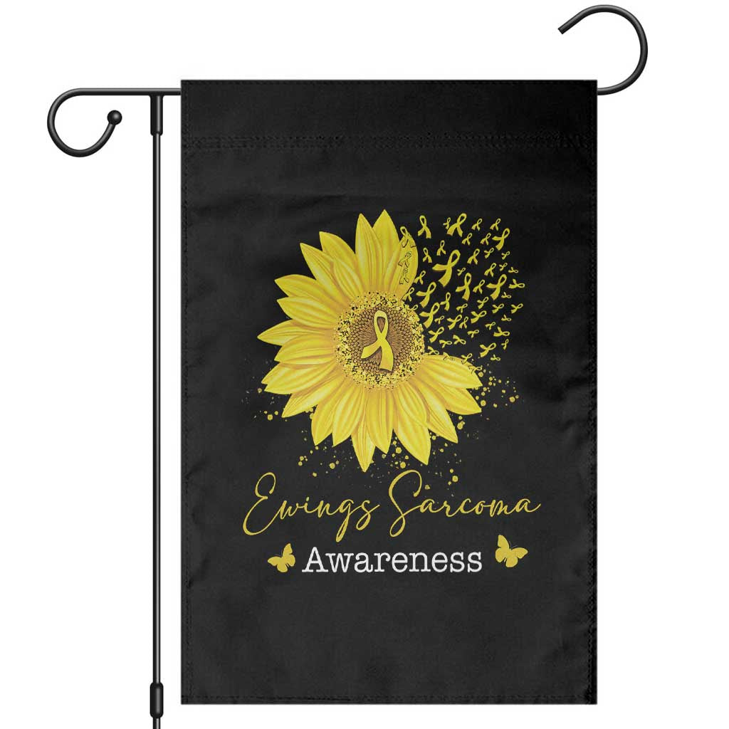 Ewings Sarcoma Awareness Garden Flag Yellow Flower Petal Ribbons Sunflower