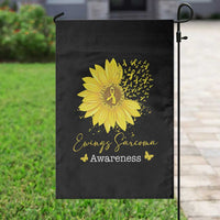 Ewings Sarcoma Awareness Garden Flag Yellow Flower Petal Ribbons Sunflower