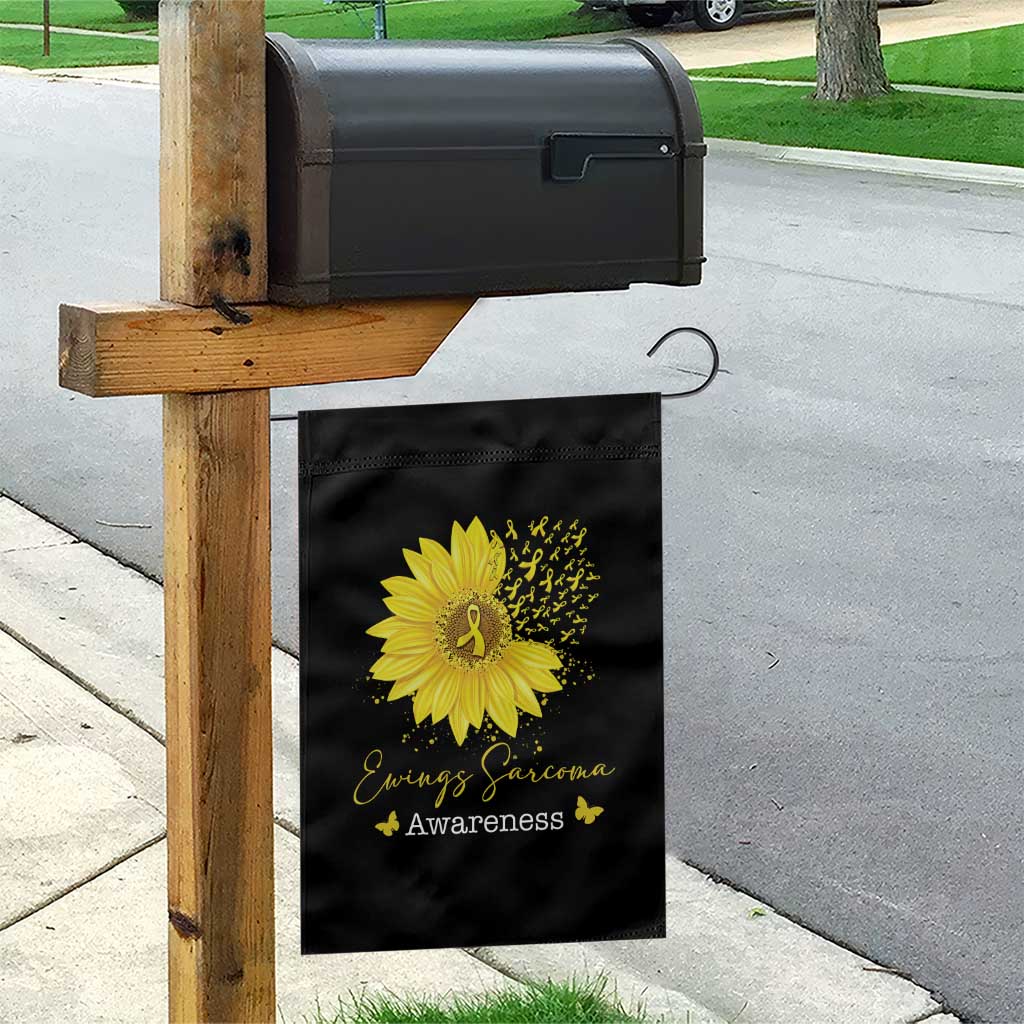 Ewings Sarcoma Awareness Garden Flag Yellow Flower Petal Ribbons Sunflower