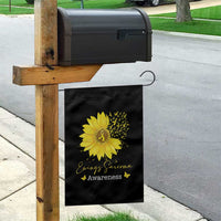 Ewings Sarcoma Awareness Garden Flag Yellow Flower Petal Ribbons Sunflower