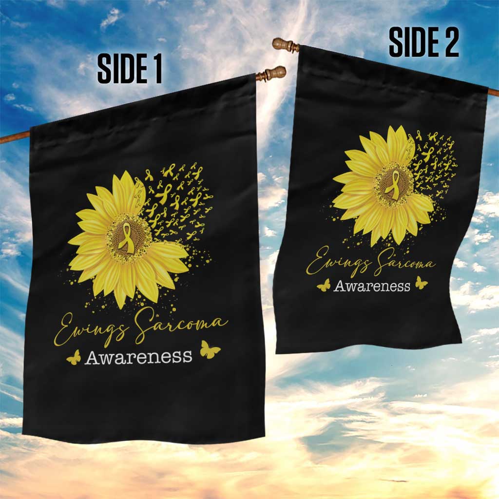 Ewings Sarcoma Awareness Garden Flag Yellow Flower Petal Ribbons Sunflower