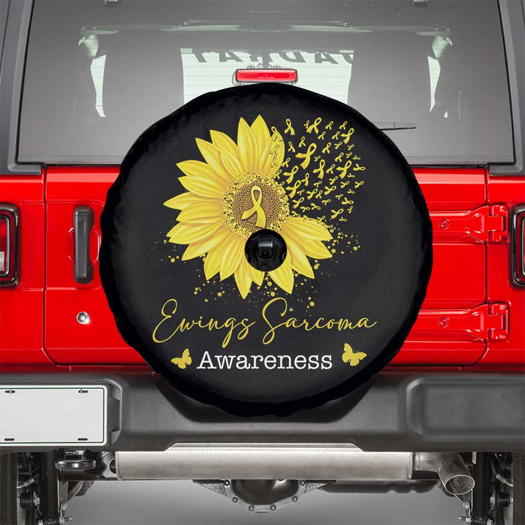 Ewings Sarcoma Awareness Spare Tire Cover Yellow Flower Petal Ribbons Sunflower